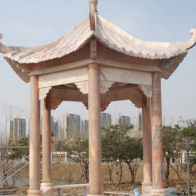 城市公园户外摆放大理石仿古建六角休闲凉亭