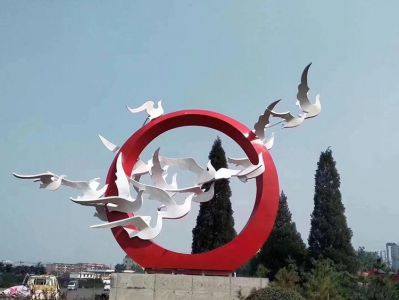 不锈钢户外广场抽象鸽子圆环博鱼网页版