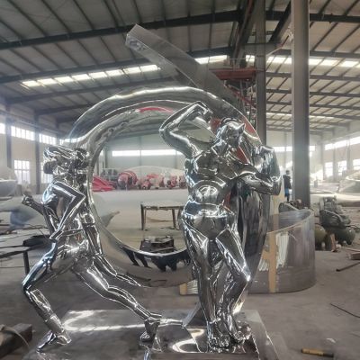 不锈钢镜面抽象运动人物园林景观博鱼网页版