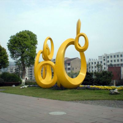 不锈钢喷漆抽象圆环组合城市广场摆件