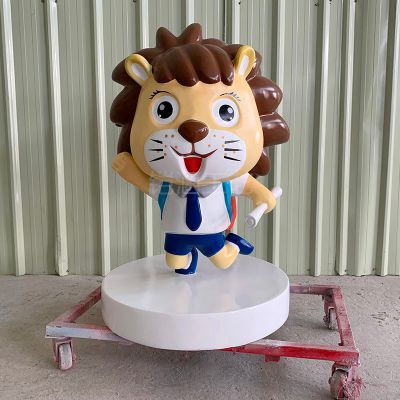 可爱卡通玻璃钢跳跃的狮子博鱼网页版