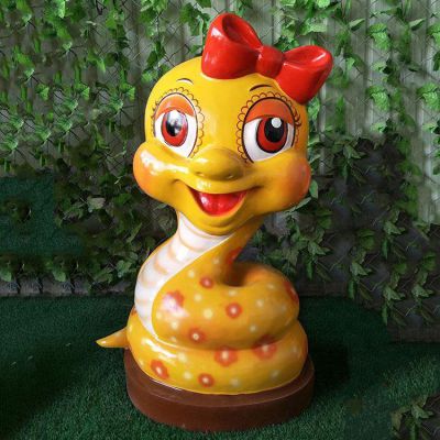 玻璃钢卡通户外景区动物蛇博鱼网页版