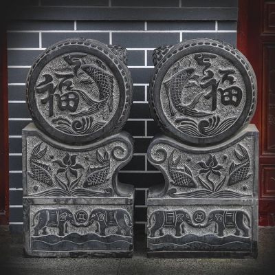 福字石雕门墩