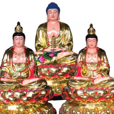 寺庙玻璃钢彩绘供奉佛像三圣博鱼网页版