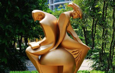 不锈钢抽象户外园林读书博鱼网页版