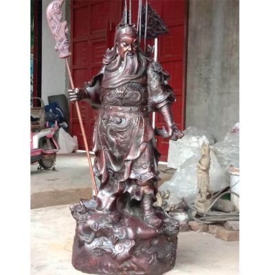 铜雕寺庙宗教九龙拿刀的关公博鱼网页版