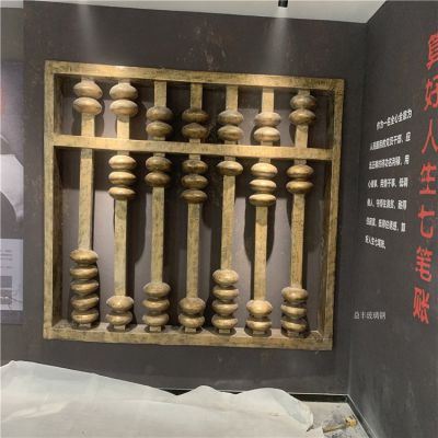 公园文化传统物玻璃钢仿铜算盘博鱼网页版小品