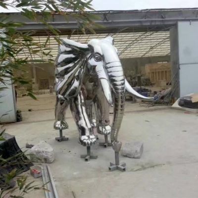 不锈钢镜面园林大型动物大象博鱼网页版