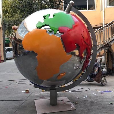 校园摆放不锈钢喷漆抛光地球仪博鱼网页版