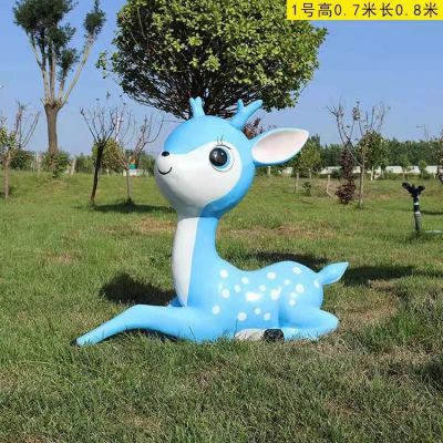 草地摆放玻璃钢卡通趴姿小鹿博鱼网页版