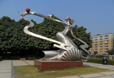 商场户外摆放不锈钢跳舞的仙女博鱼网页版