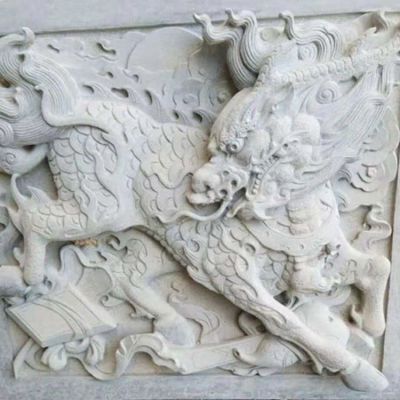 景区大理石浮雕麒麟壁画