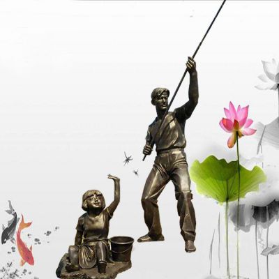 景区公园钓鱼的人物玻璃钢仿铜博鱼网页版