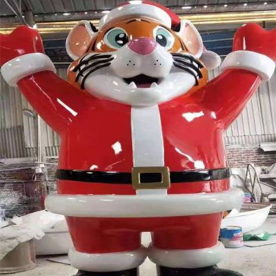 儿童乐园摆放玻璃钢卡通老虎圣诞老人博鱼网页版