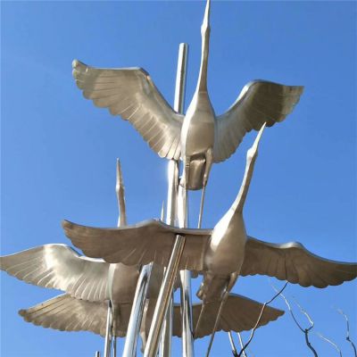 不锈钢户外广场大型抽象大雁博鱼网页版