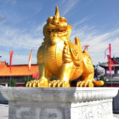 户外广场大象神兽景观不锈钢喷金烤漆貔貅博鱼网页版