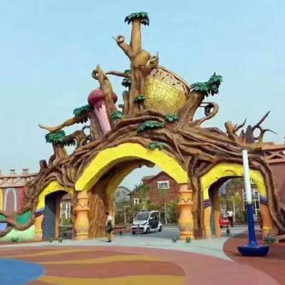 玻璃钢卡通儿童主题乐园迎宾门头树枝拱门博鱼网页版