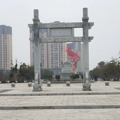 广场景区入口摆放大理石雕刻仿古建门楼牌坊博鱼网页版