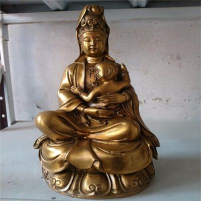 寺庙大型铸铜喷金烤漆供奉佛像送子观音博鱼网页版