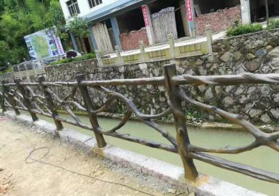 河道景观仿木树脂防护栏杆