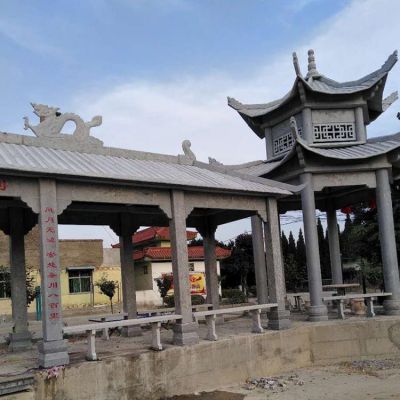 大理石石雕户外园林景观乘凉休闲长廊博鱼网页版