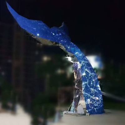 夜晚照明不锈钢抽象创意户外大型景观博鱼网页版