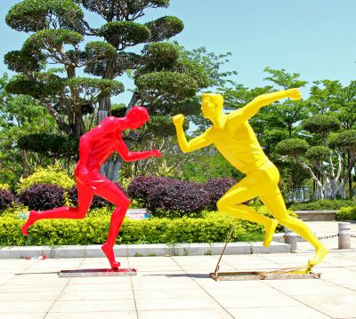 园林户外跑步打篮球抽象人物玻璃钢博鱼网页版