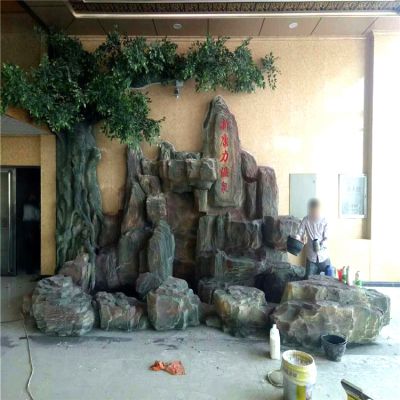 饭店室内塑石假山景观博鱼网页版