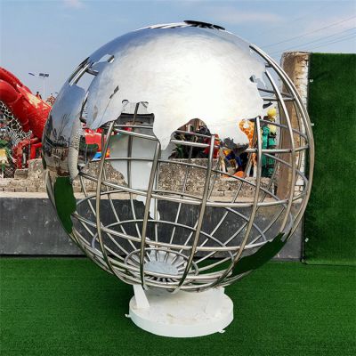 不锈钢铁艺镂空抽象地球仪校园广场摆件现代博鱼网页版