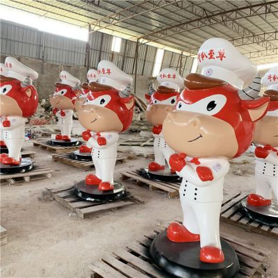 玻璃钢卡通牛公仔商场店铺门口招揽人流摆件
