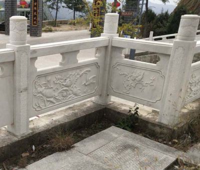 农场庭院荷花雕刻大理石护栏杆