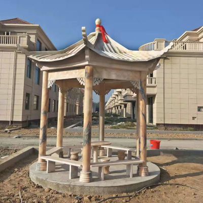 园林景观花岗岩六角仿古建休闲凉亭