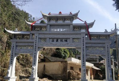 农村口摆放大理石门楼牌坊博鱼网页版
