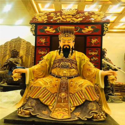 大型户外寺庙景观玻璃钢彩绘东岳大帝博鱼网页版