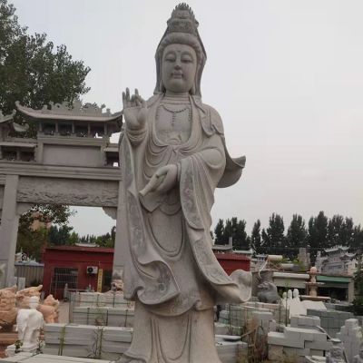 宗教寺庙景区景点大型大理石砂石石雕滴水观音博鱼网页版