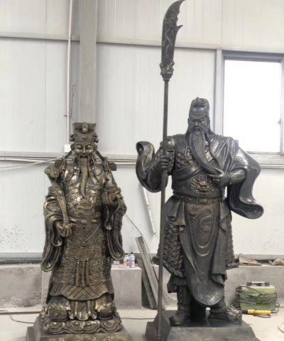 户外景区大型景观不锈钢仿铜关公博鱼网页版
