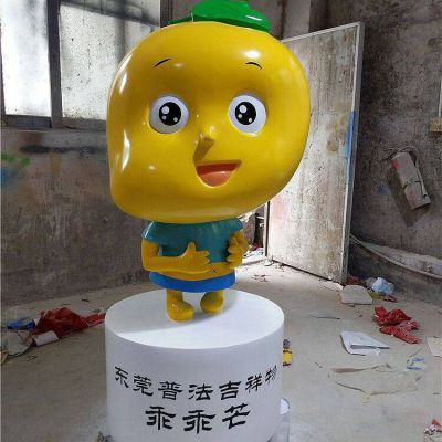 抽象玻璃钢吉祥物芒果公仔摆件