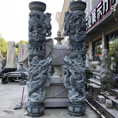 青石石雕广场户外大型浮雕龙柱博鱼网页版