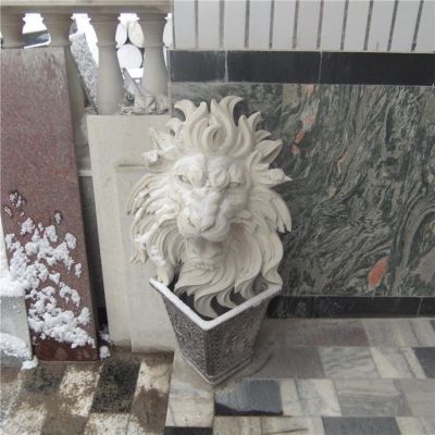 别墅企业晚霞红石雕园林景观大型狮子博鱼网页版