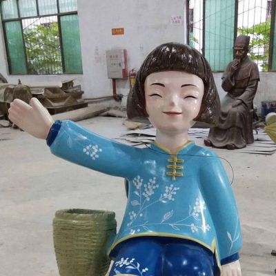 园林公园玻璃钢卡通小女孩博鱼网页版