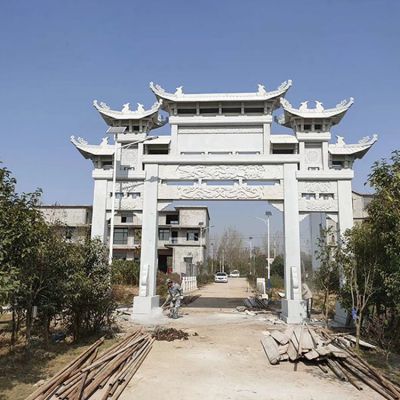 户外村口大型石雕牌坊博鱼网页版