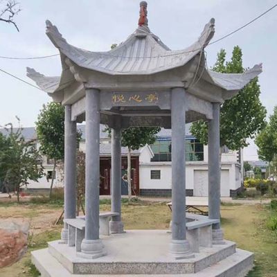 户外公园乘凉休息大理石六角凉亭博鱼网页版