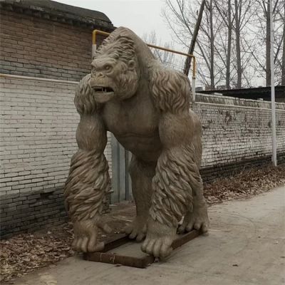 玻璃钢仿铜户外园林大型动物猩猩博鱼网页版