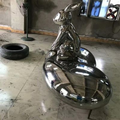 不锈钢兔子博鱼网页版 镜面加工定制 园林景观博鱼网页版户外公园摆件