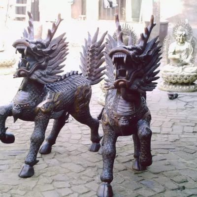 庙宇不锈钢一对奔跑吼叫的麒麟博鱼网页版