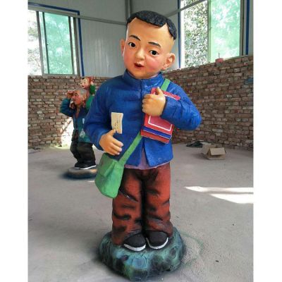 玻璃钢儿童博鱼网页版   童趣校园摆件 园林景观