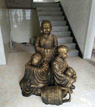 园林户外不锈钢仿铜三个和尚没水喝的和尚博鱼网页版