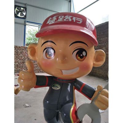 玻璃钢卡通修理工人景观摆件