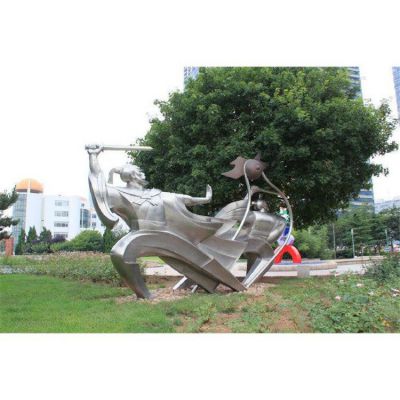 户外草坪不锈钢抽象人物博鱼网页版