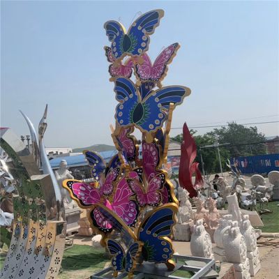 景区公园摆放彩绘花蝴蝶不锈钢博鱼网页版